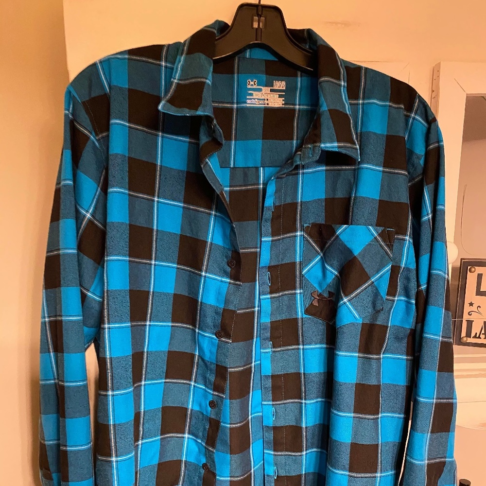 under armour flannel shirt mens large